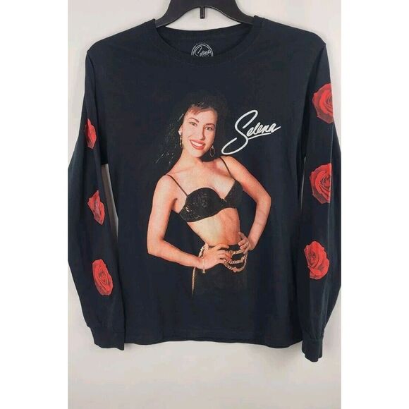 Other - Selena Black Long Sleeve T Shirt Roses Size Size Small Womens